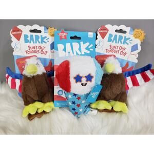 NEW LOT Bark Box Regal The Eagle Dog Toy CRAZY CRINKLE squeak 4th july dog toy
